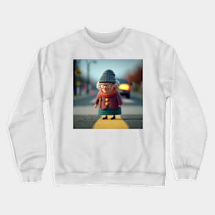 Clay Old Lady Crossing the Road 1 Crewneck Sweatshirt